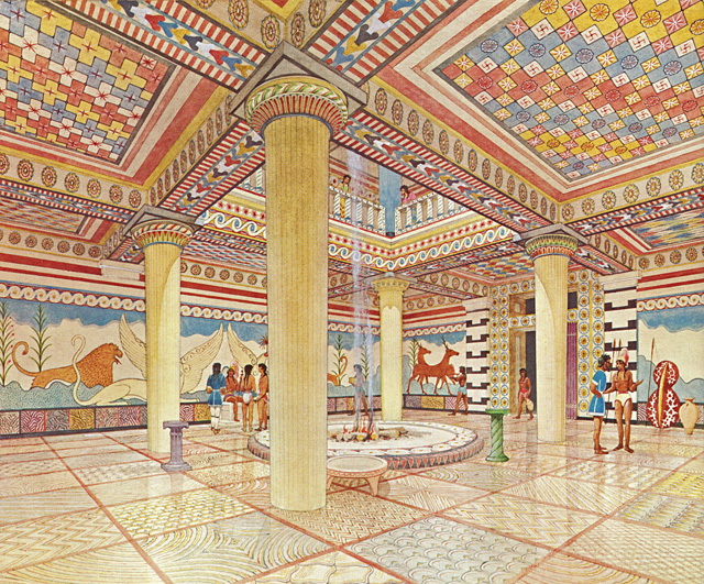 Plaque de plâtre - Prince dans le champ de lys de Cnossos