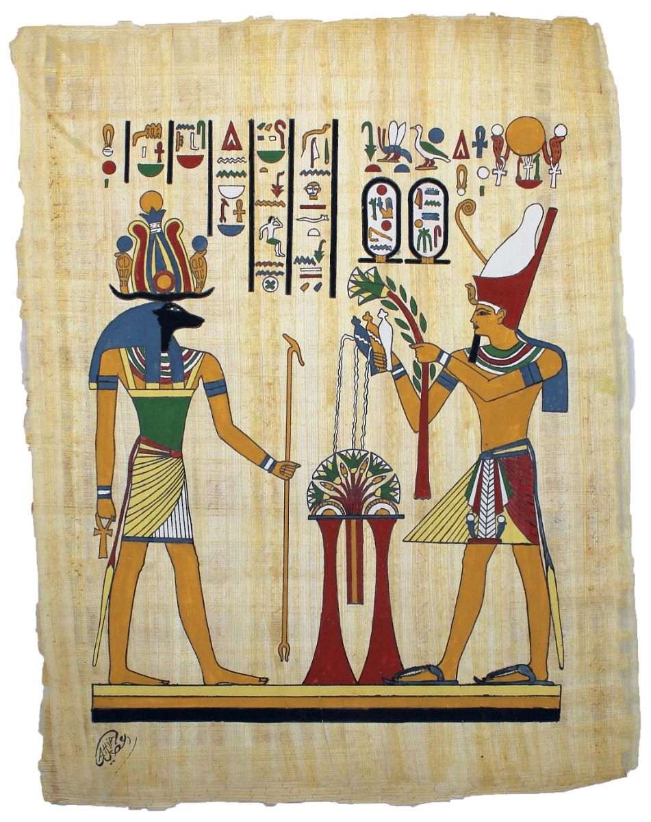 Chnum und Ramses II. bemalt