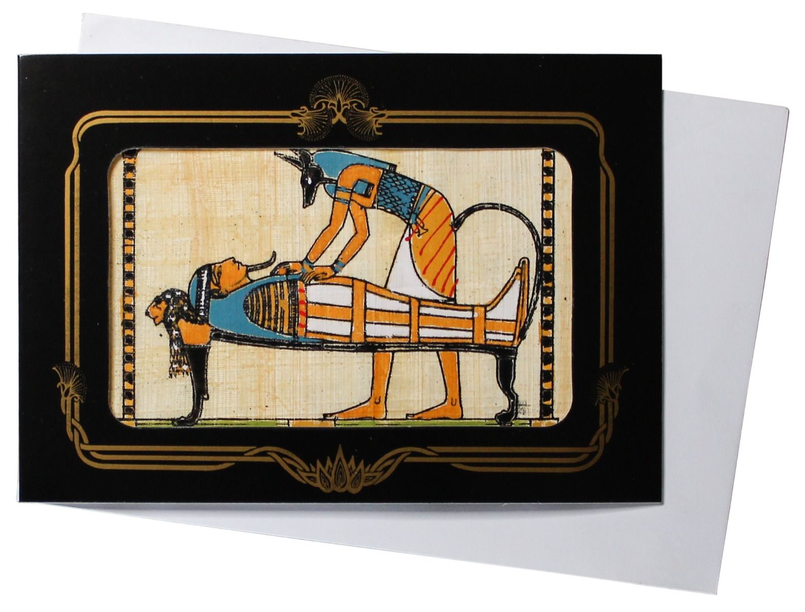 Papyrus Mini-Galerie - Anubis und Mumie bemalt