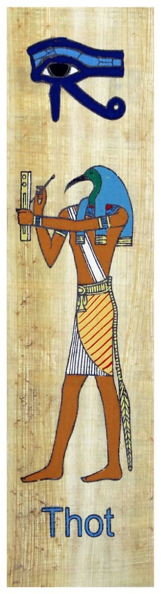 Papyrus Lesezeichen - Thot bemalt