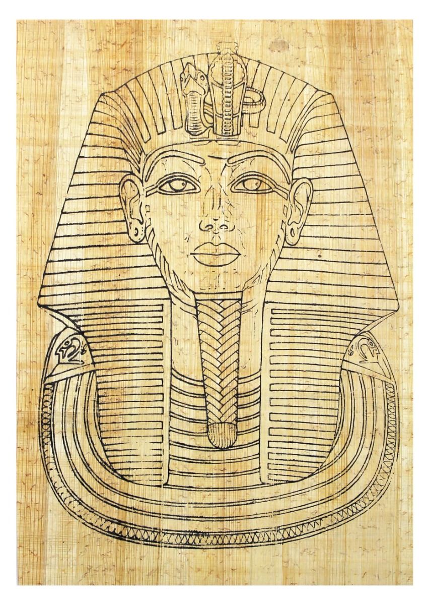 Papyrus A4 Motiv - Totenmaske von Tut Anch Amun