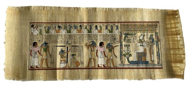 Ägyptisches Totengericht bemalt