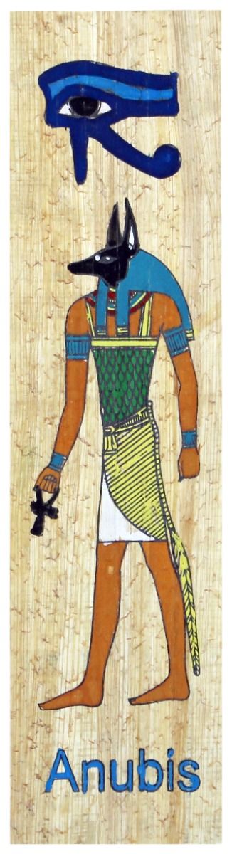 Papyrus Lesezeichen - Anubis bemalt