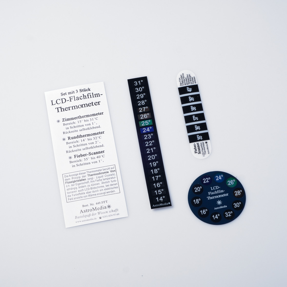 LCD film thermometer (set of 3)