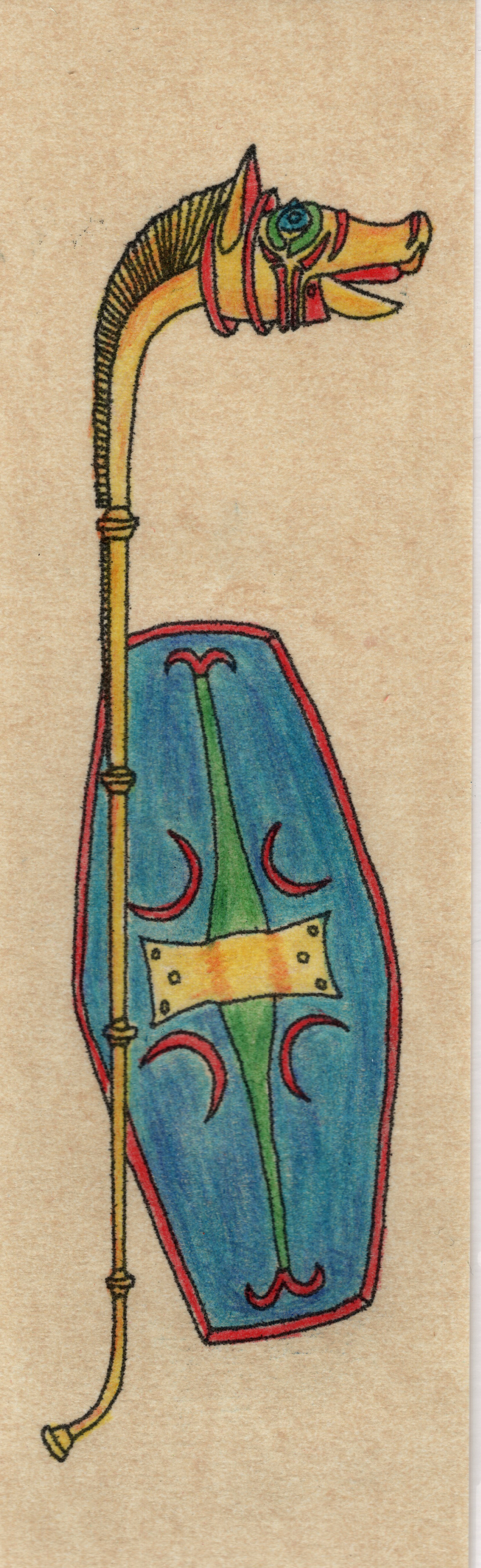 Lesezeichen Carnyx und Schild