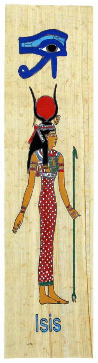 Papyrus Lesezeichen - Isis bemalt