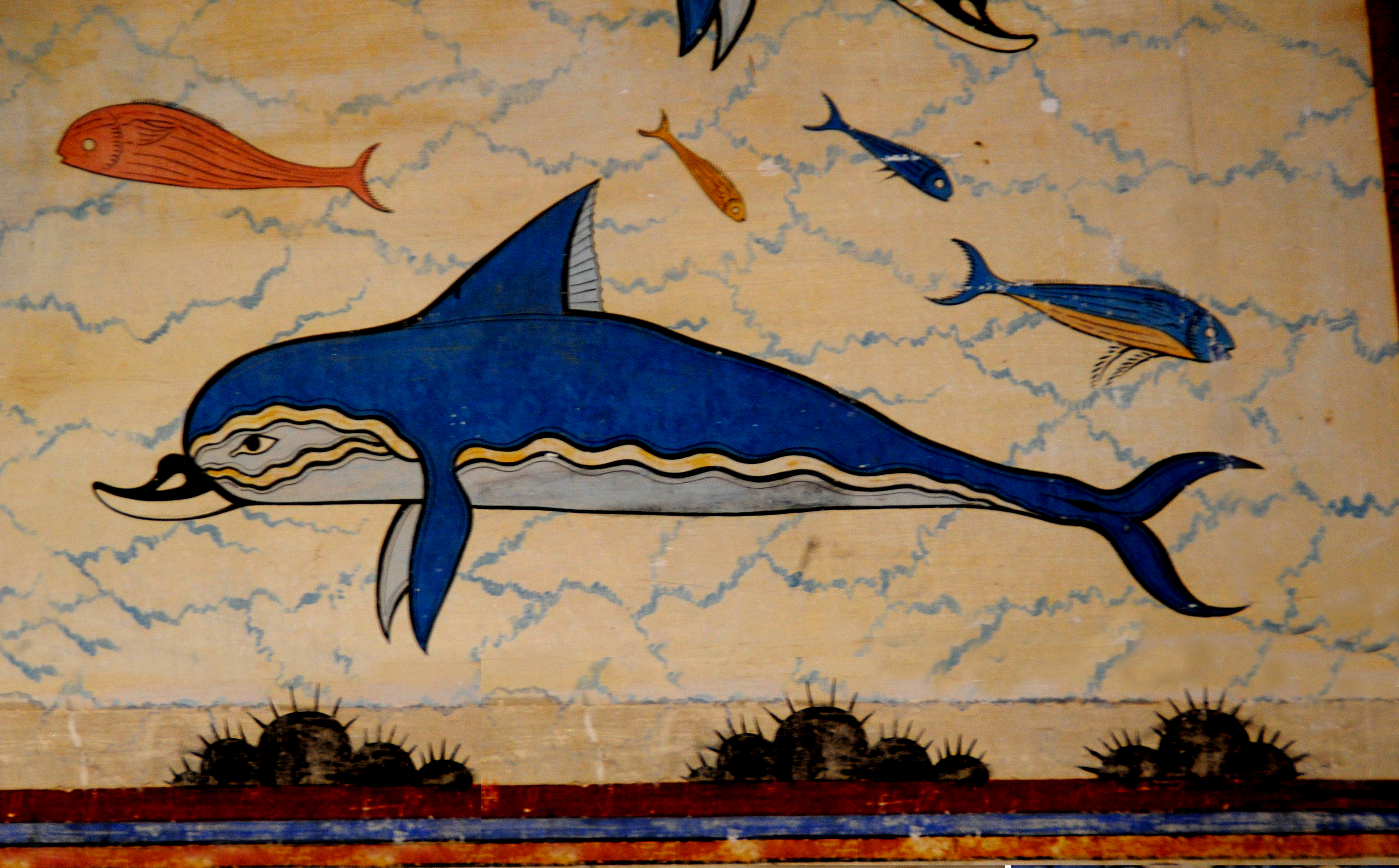 Gipsplatte - Delfin von Knossos