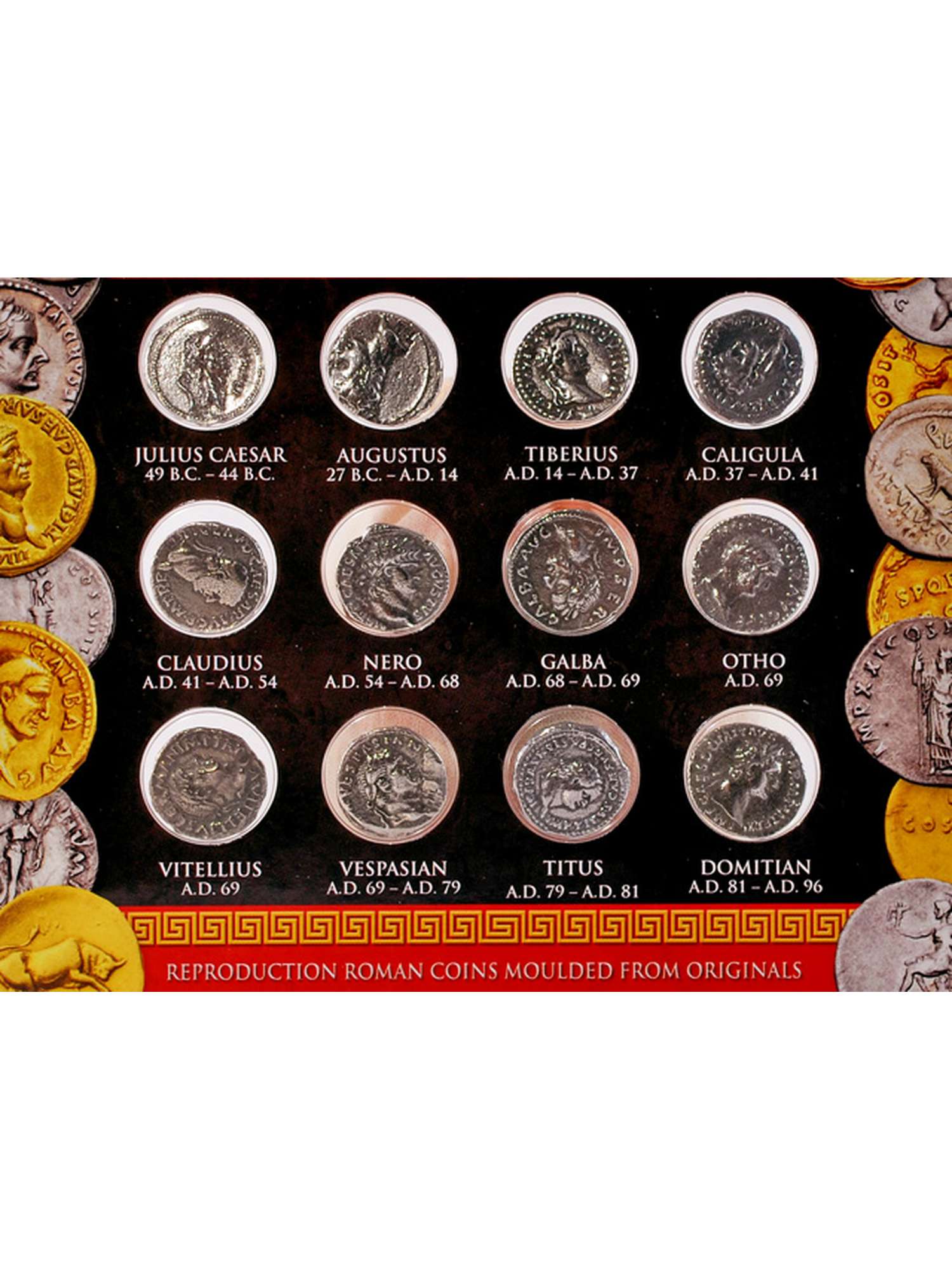 Zwölf Caesaren Silber-Denare - alte römische Kaiser Münzen Replik