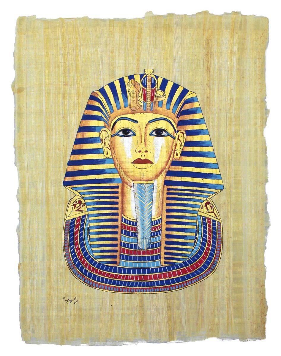 Papyrus Gross-Formate - Die Totenmaske des Tut Anch Amun bemalt