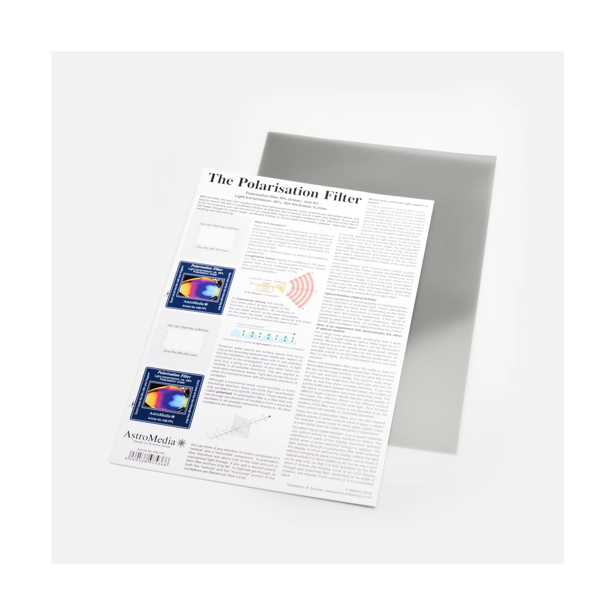 Polarisations-Filterfolie, ca. DIN A4 (208 x 294 mm)